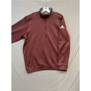Adidas Team Issue 1/2 Zip Fleece Mens Large Burgundy Golf Pullover High Neck